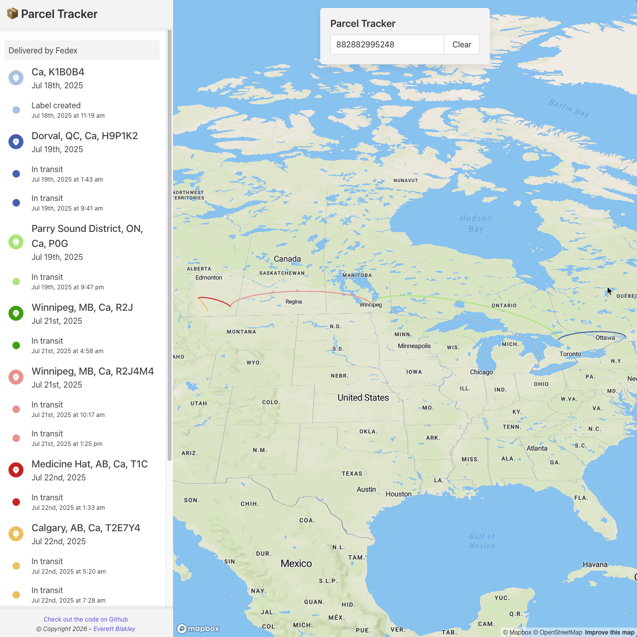 Parcel Tracker preview